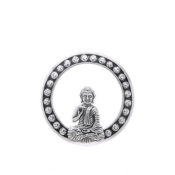 Sitting Buddha Sterling Silver Pendant TPD772